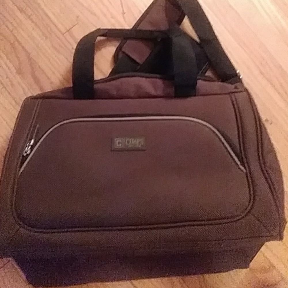Chaps brown fabric bag-16 x 10 1/2 x 8 1/2 inches